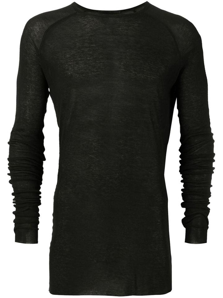 Haider Ackermann Long Sleeved T-shirt With Round Neck - Black