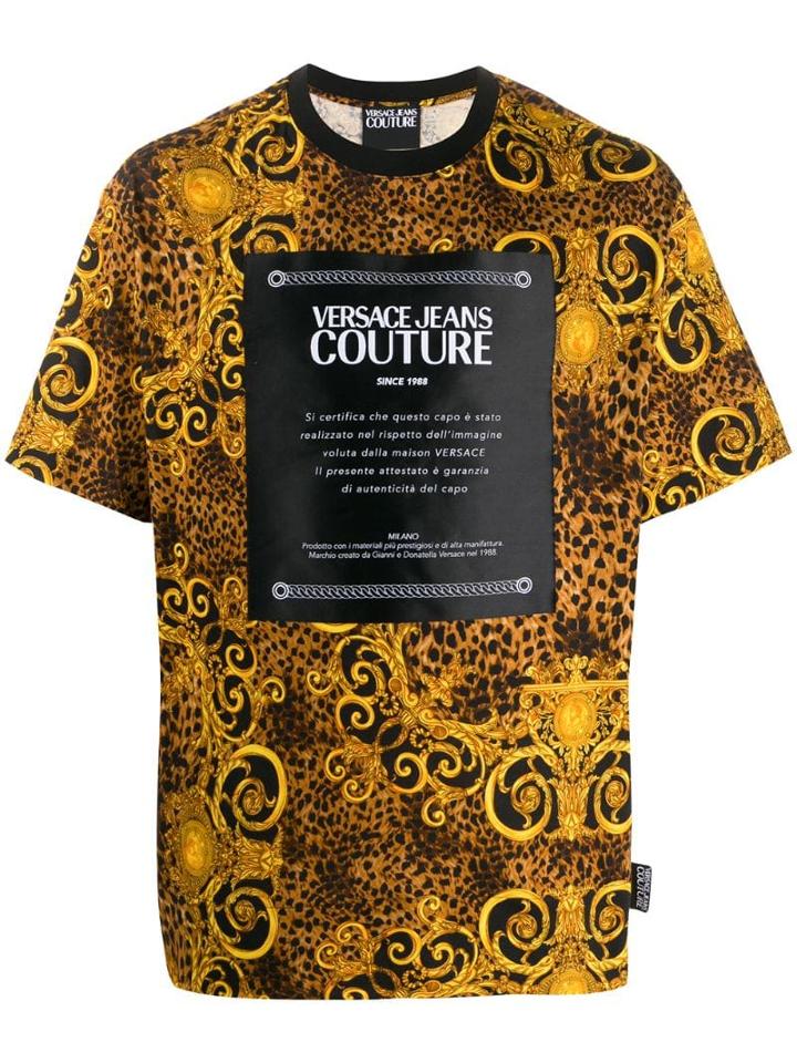 Versace Jeans Couture Barocco Print T-shirt - Yellow
