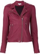Iro Zip Up Biker Jacket, Women's, Size: 40, Red, Lamb Skin