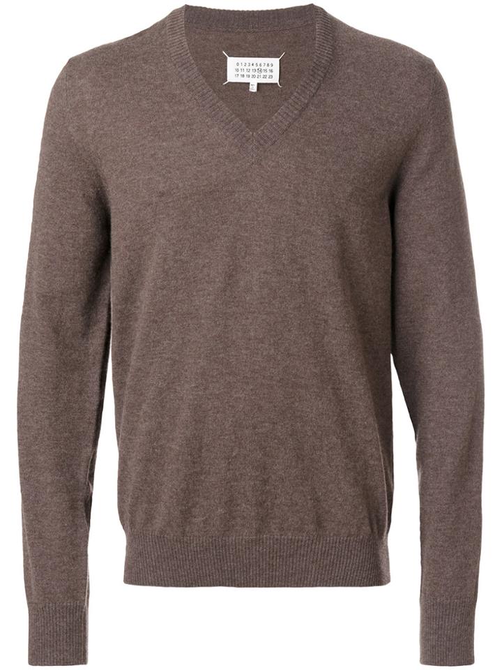 Maison Margiela Elbow Patch Jumper - Brown
