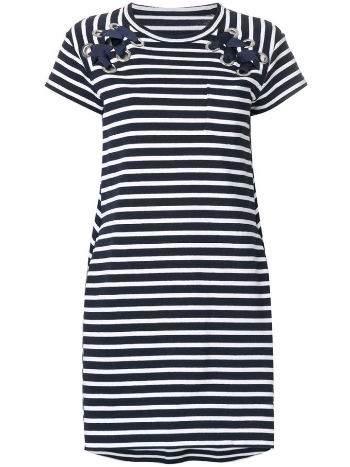 Sacai Lace-up Detail Marine Dress - Blue