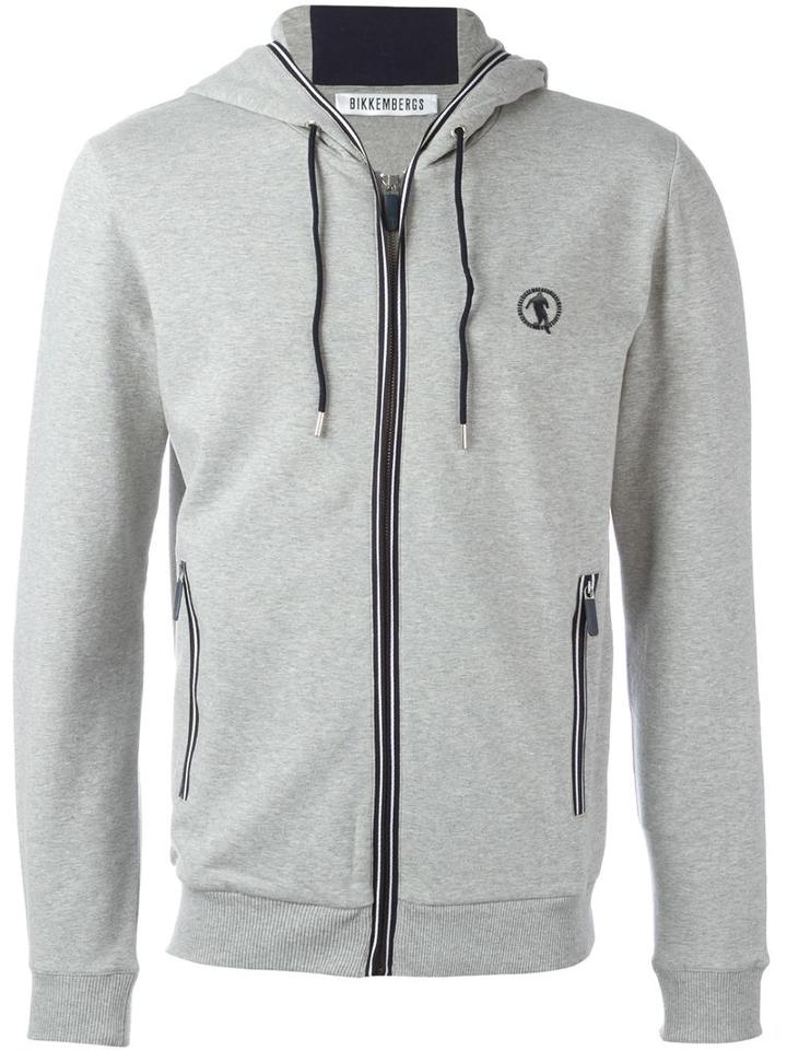Bikkembergs Zipped Sport Jacket, Men's, Size: Xl, Grey, Cotton/spandex/elastane
