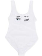 Chiara Ferragni Kids Flirting Swimsuit - White