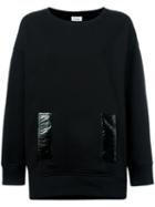Courrèges Contrast Pocket Sweatshirt, Women's, Size: 3, Black, Cotton