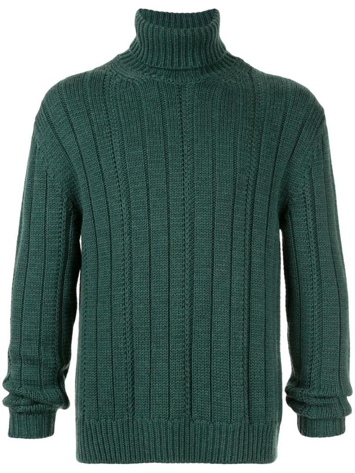 Dondup Ribbed Knit Roll Neck Jumper - Green