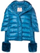 Twin-set Fur Cuff Puffer Jacket - Blue