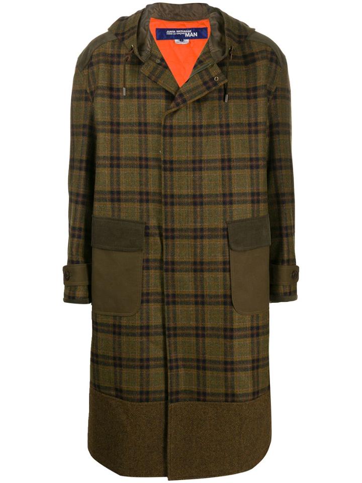 Junya Watanabe Oversized Plaid Parka Coat - Brown