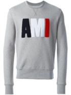 Ami Alexandre Mattiussi Terrycloth Ami Logo Sweatshirt, Men's, Size: Small, Grey, Cotton