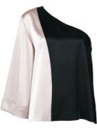 Natasha Zinko One Shoulder Bell Sleeve Blouse, Women's, Size: 40, Black, Triacetate/polyester