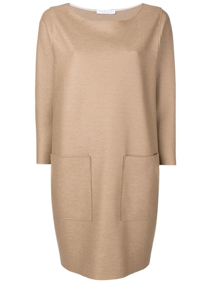 Harris Wharf London Long Sleeved Shift Dress - Nude & Neutrals