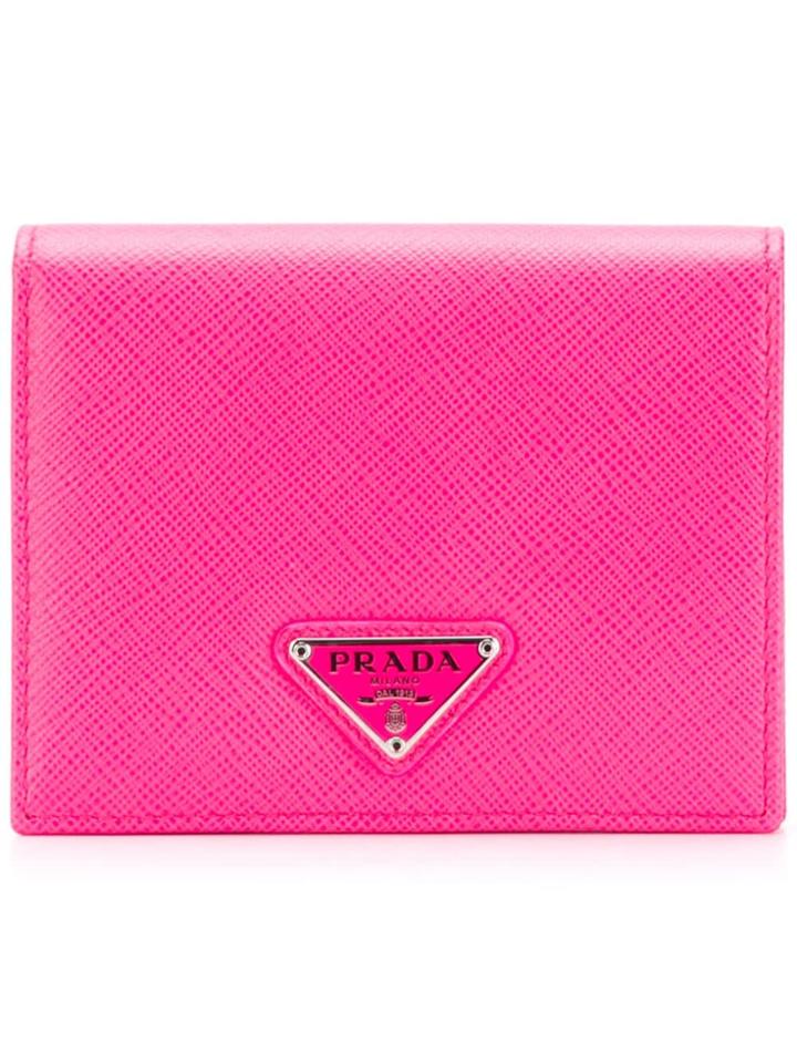 Prada Saffiano Flap Wallet - Pink & Purple
