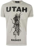 Dsquared2 Utah Mantis Pocket T-shirt, Men's, Size: Xl, Grey, Cotton