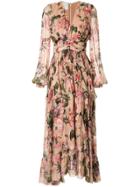 Ingie Paris Floral Print Flared Dress - Neutrals