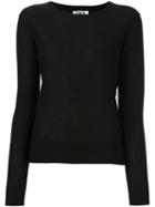 Sonia By Sonia Rykiel Contrast Cuffs And Collar Sweater, Women's, Size: Small, Black, Acrylic/polyester/wool