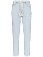 Mira Mikati Rope Belt Cropped Jeans - Blue