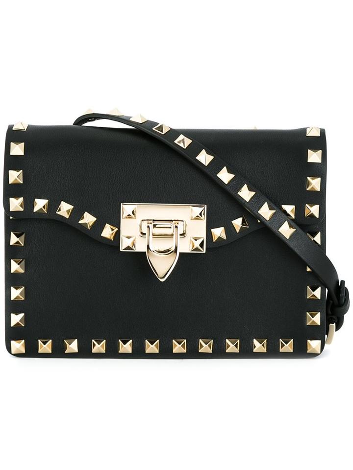 Valentino Valentino Garavani 'rockstud' Shoulder Bag, Women's, Black, Calf Leather/metal (other)