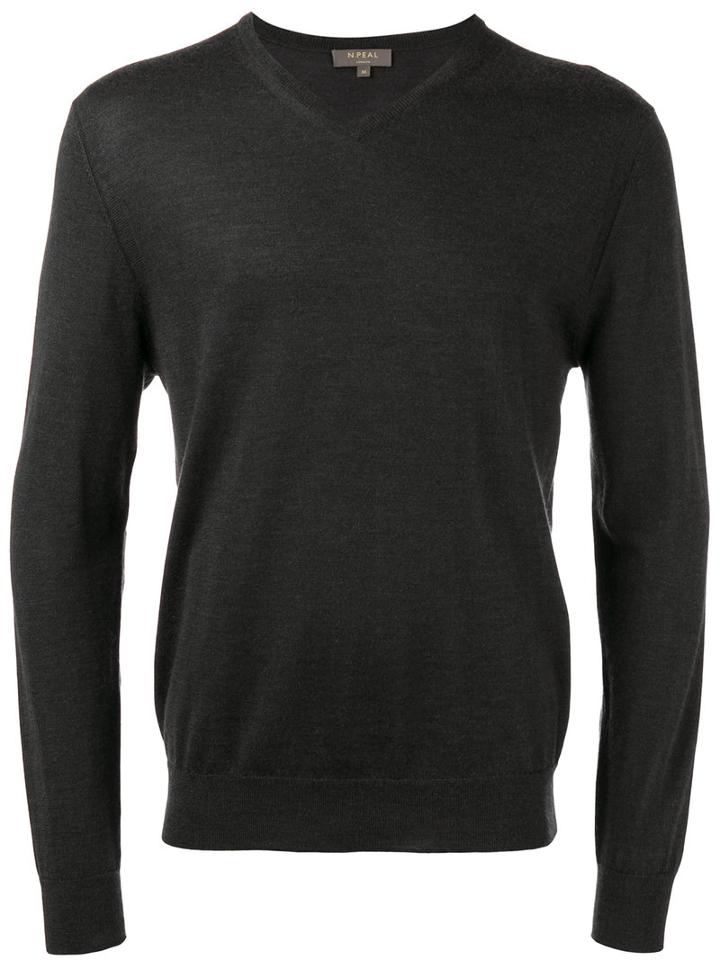 N.peal V Neck Sweatshirt, Men's, Size: Medium, Grey, Cashmere