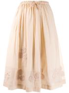 Innika Choo Embroidered Floral Long Skirt - Neutrals