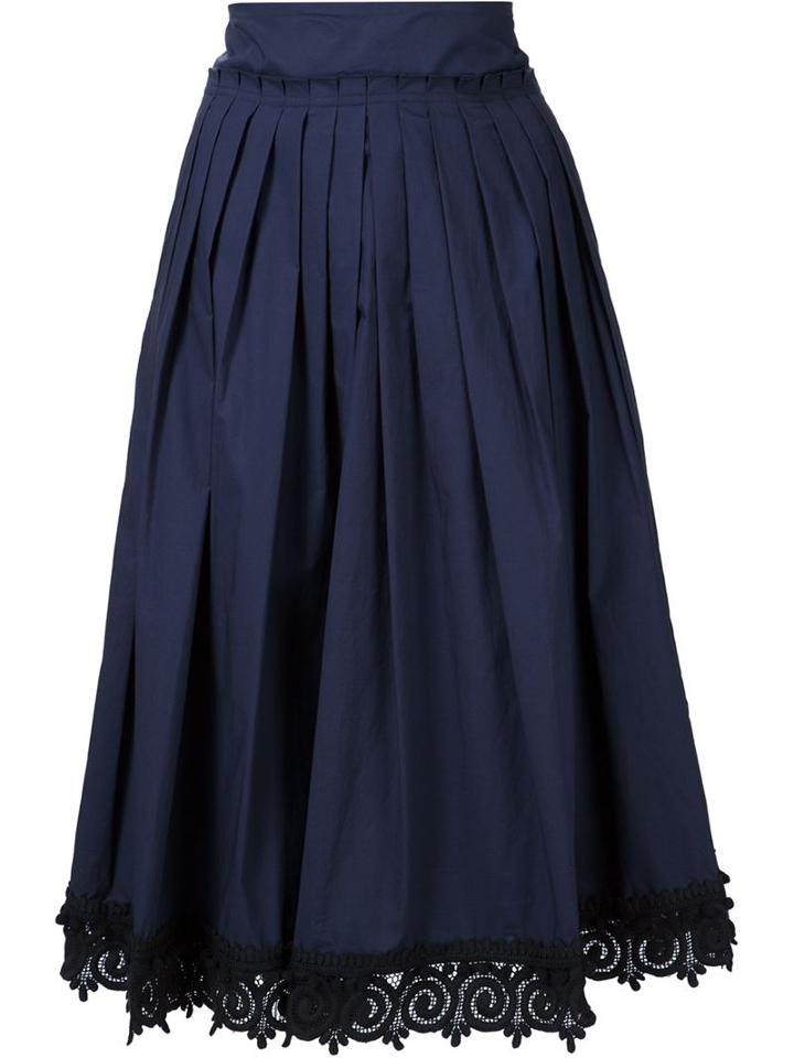 Derek Lam 10 Crosby Embroidered Trim Skirt