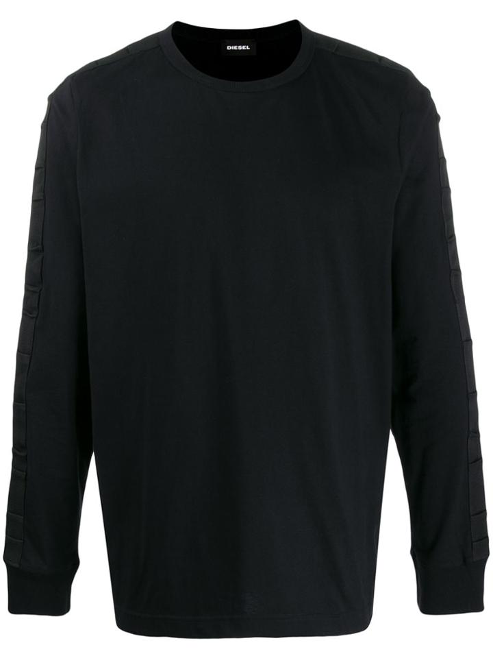 Diesel Long-sleeved Panelled Top - Black