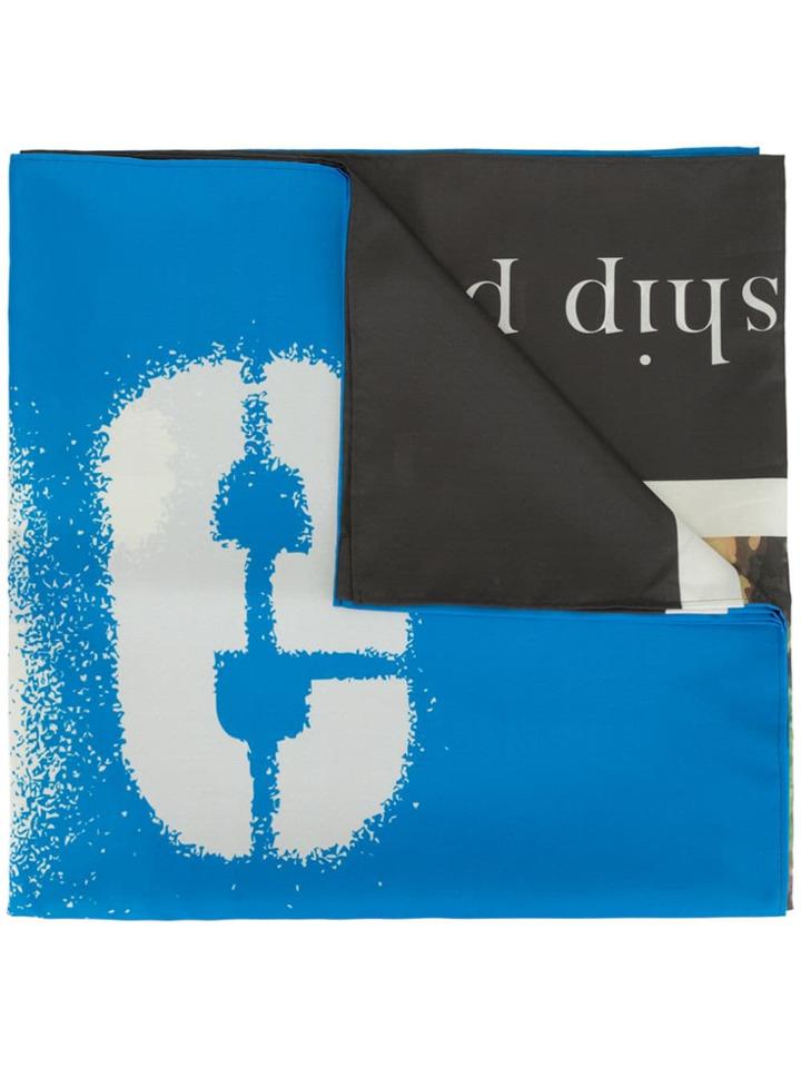 Undercover Oversized Printed Scarf - Blue