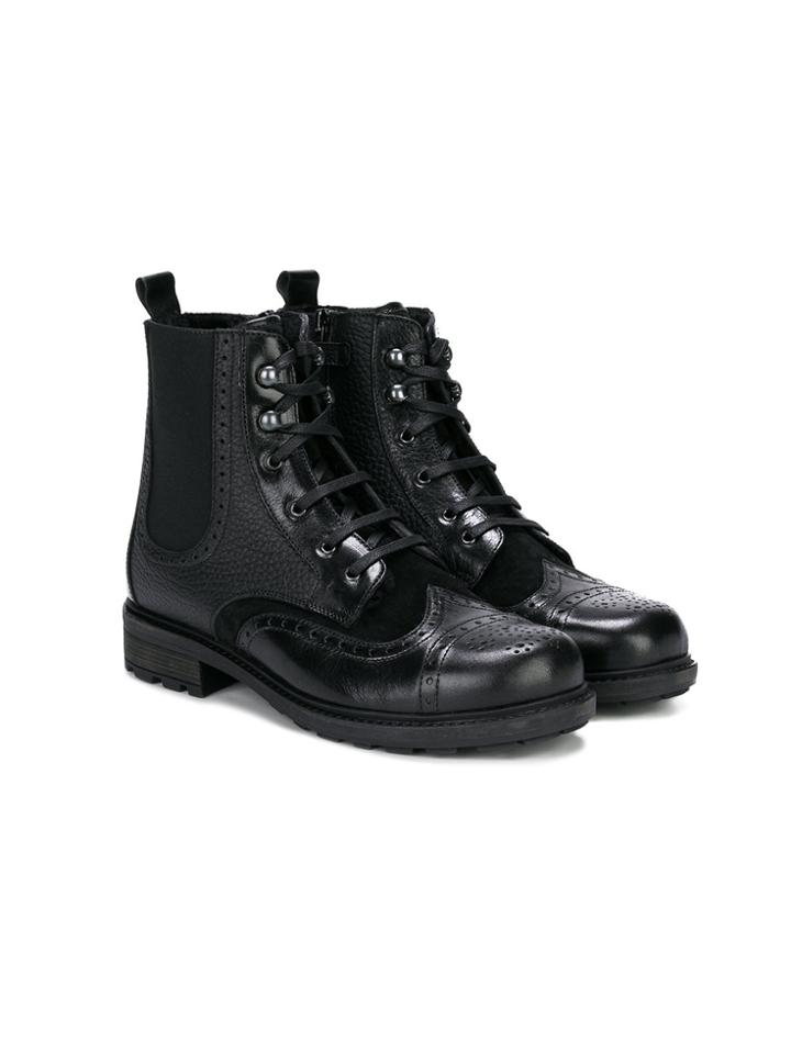 Dolce & Gabbana Kids Brogue Chelsea Boots - Black