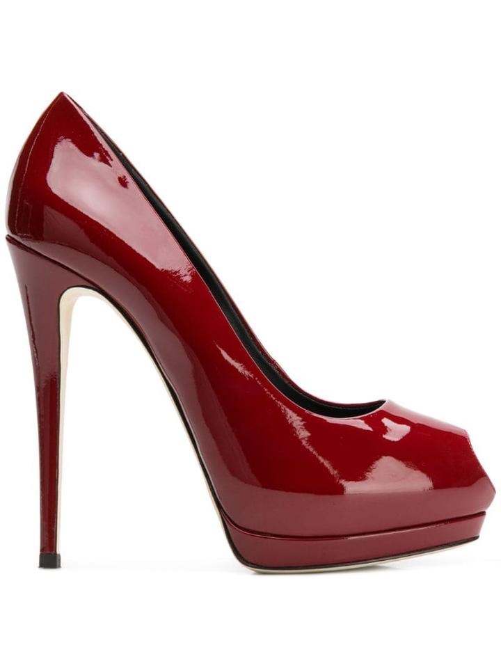 Giuseppe Zanotti Peep Toe Pumps - Red