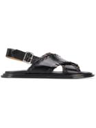 Jil Sander Crisscross Strap Sandals - Black