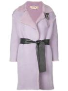 Marni Shearling Duffle Coat - Purple