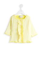 Simonetta Ruffled Cardigan, Girl's, Size: 10 Yrs, Yellow/orange