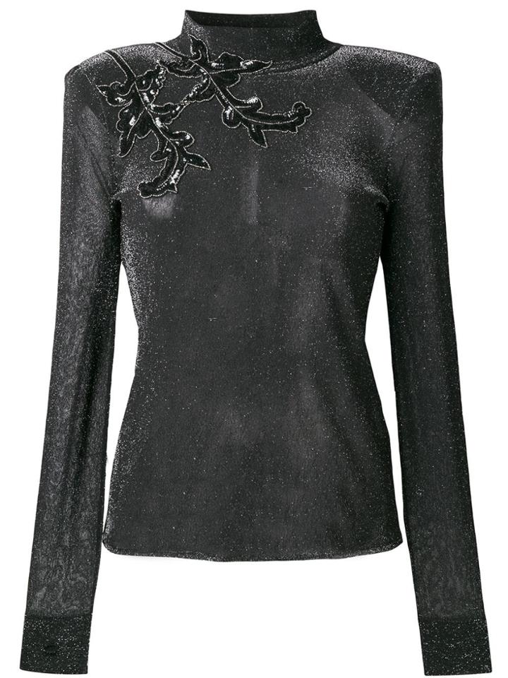 Christopher Kane Glitter Zip Knit - Black