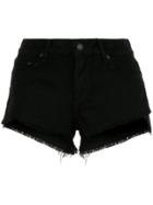Rag & Bone Raw Uneven Hem Shorts - Black