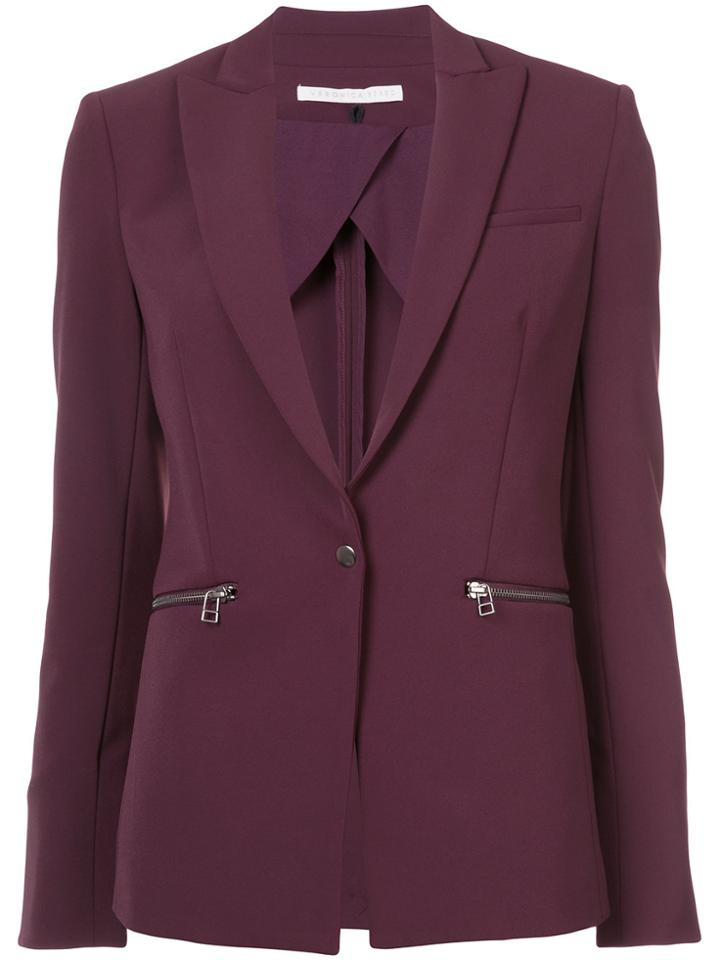 Veronica Beard Zip Pocket Blazer - Pink & Purple