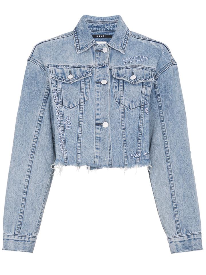 Ksubi Daggerz Crop Denim Jacket - Blue