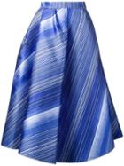 Vika Gazinskaya Striped A-line Skirt, Women's, Size: 40, Blue, Silk/polyester