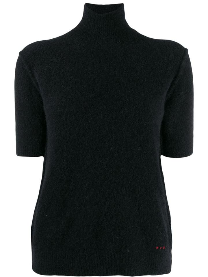 Marni Short-sleeved Knit Top - Black