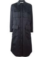 Jil Sander Oversize Trench Coat, Women's, Size: 36, Blue, Polyester/cotton
