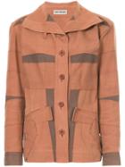 Issey Miyake Vintage Colour-block Fitted Jacket - Brown