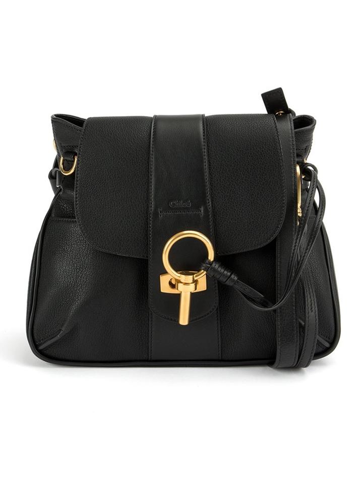 Chloé 'lexa' Shoulder Bag, Women's, Black, Cotton/calf Leather/lamb Skin