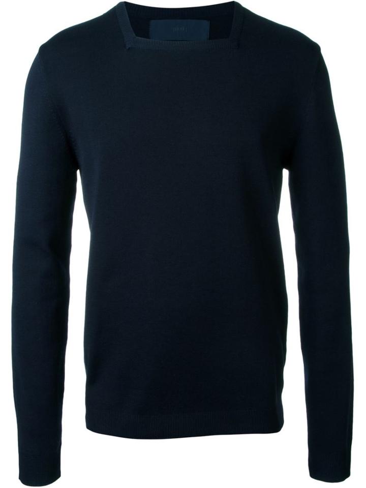 Juun.j Square Neck Elastic Waist Jumper, Men's, Size: 48, Blue, Polyester
