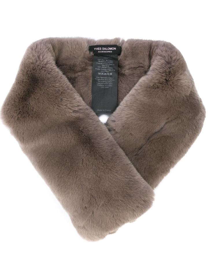 Yves Salomon Army Scarf - Brown