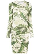 Moschino Dollar Bill Print Dress - Green