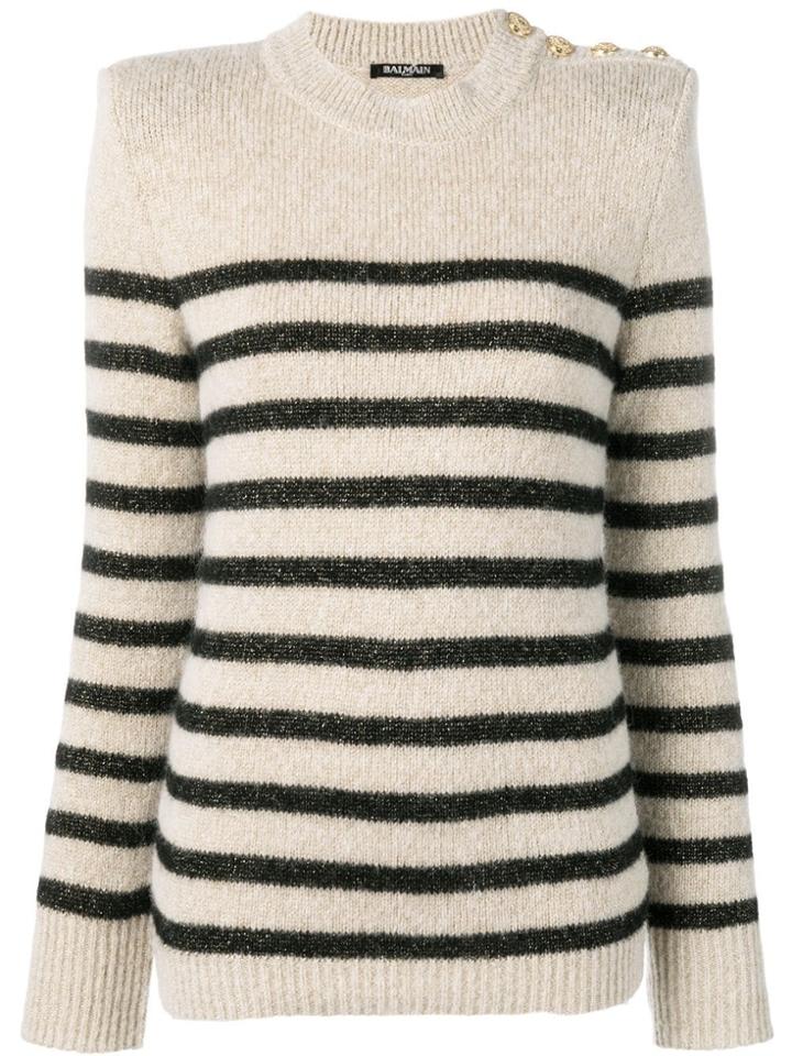 Balmain Striped Jumper - Neutrals