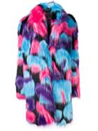 Frankie Morello Faux Fur Coat - Pink & Purple