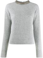 Brunello Cucinelli Ribbed Knit Sweater - Grey