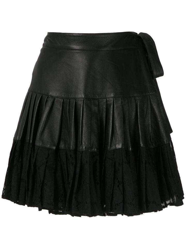 Andrea Bogosian Piter Ruflle Leather Skirt - Black