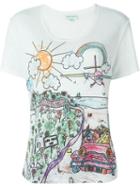 Mira Mikati Printed T-shirt, Women's, Size: 38, White, Linen/flax