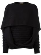 Issey Miyake Vintage Kitted Draped Sweater, Women's, Size: Medium, Black