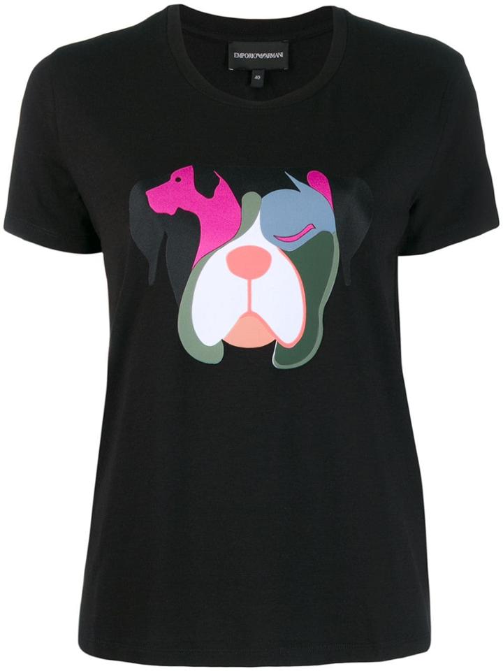 Ea7 Emporio Armani Dog Print T-shirt - Black