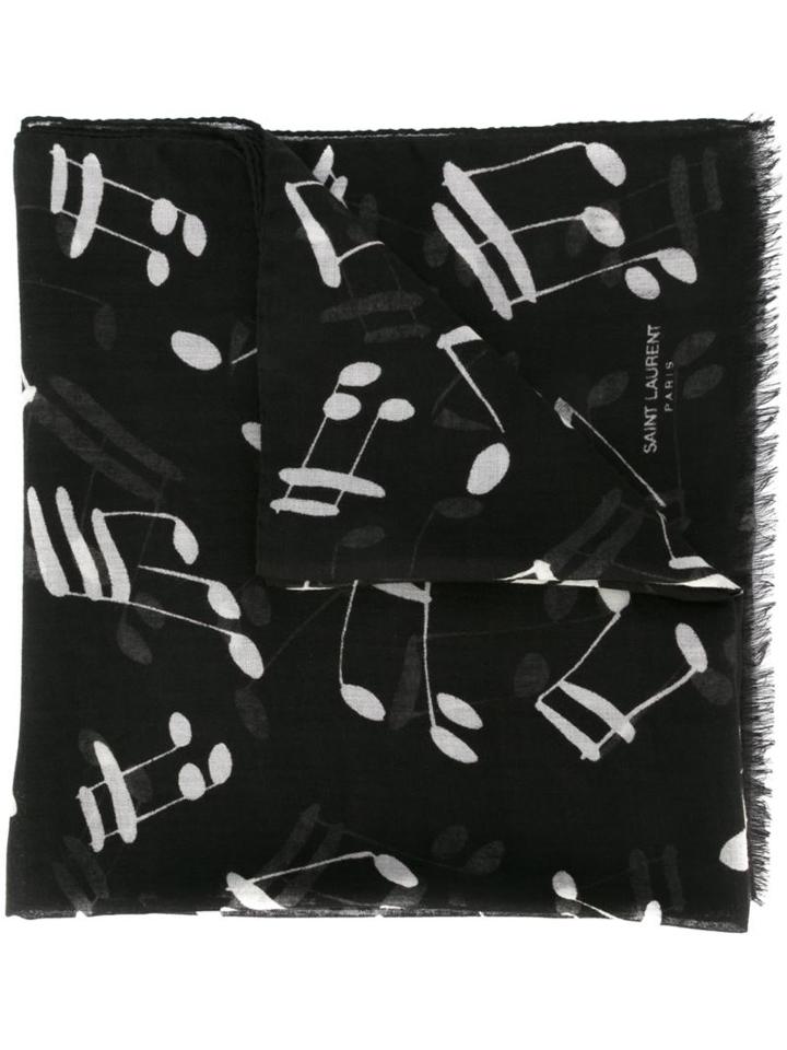 Saint Laurent Music Note Printed Scarf
